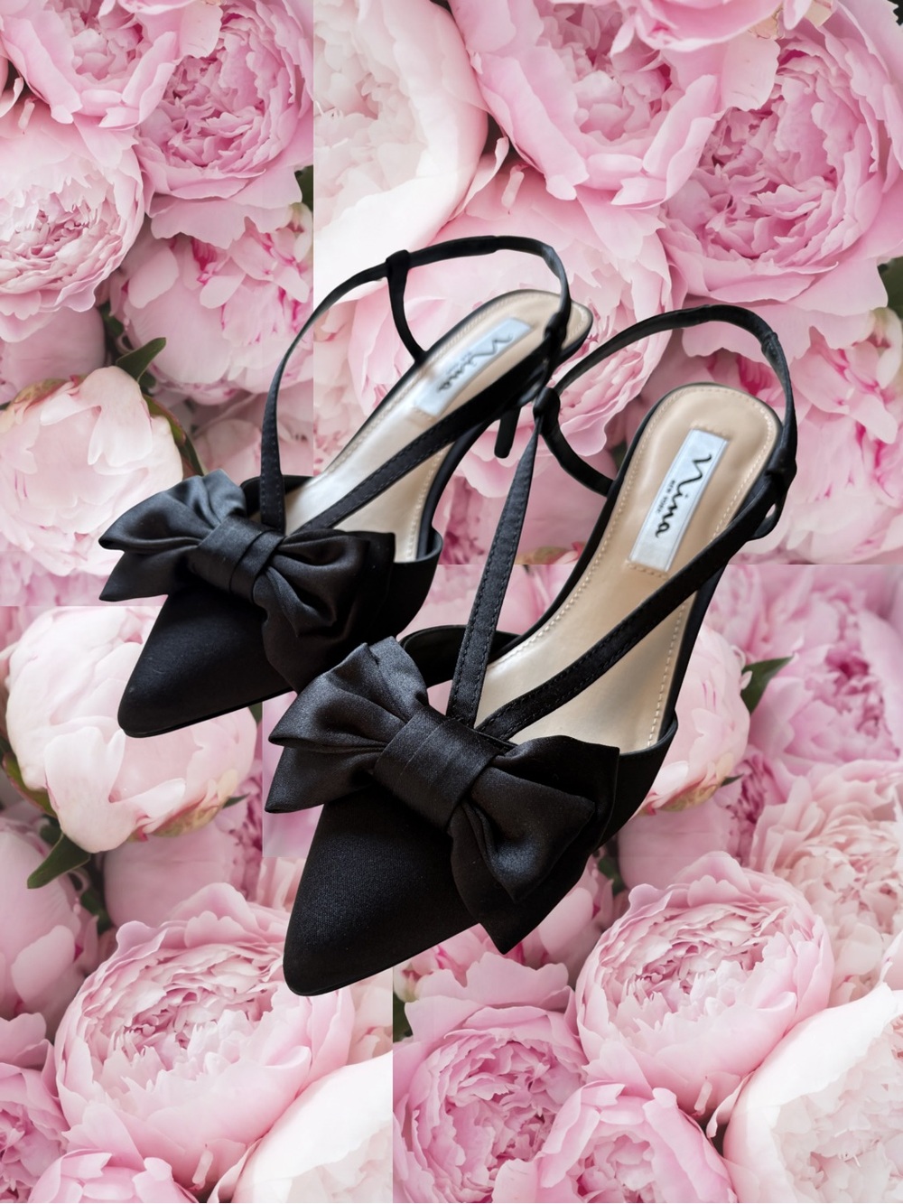 Nina Satin Bow Heels